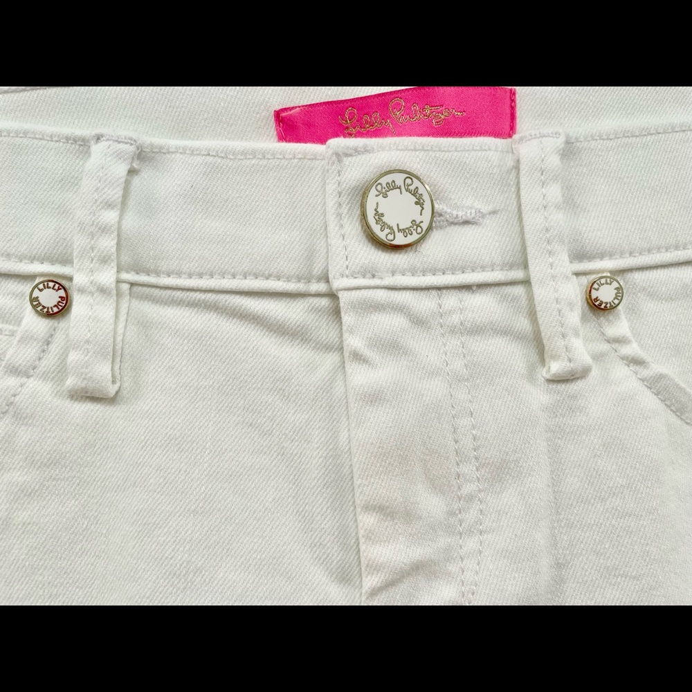 Lilly Pulitzer EUC Embroidered White Pants/Jeans Sz 4 - Picture 7 of 9